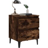  Nočna omarica s kovinskimi nogami 2 kosa dim. hrast 40x35x50 cm, (20623898) | Shoptok.si