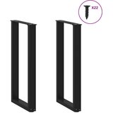  Noge za konzolni stol U-oblik 2 kom Crne 38 x (72-73) cm Čelik | shoptok.hr