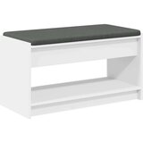  Klupa za hodnik s jastukom s policom Bijeli 83 x 38 x 45 cm - Bijeli 83 cm | shoptok.hr