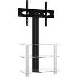 Maison Chic Kotno TV stojalo - Televizijska omarica - TV omarica 3-nadstropno za 32-70" črno in srebrno, (21701012) Cene