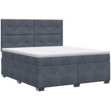  Boxspring krevet s madracem Tamnosiva 140 x 190 cm Baršun | shoptok.hr