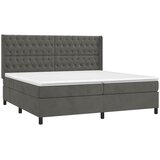  Krevet s oprugama i madracem tamnosivi 200x200 cm baršunasti | shoptok.hr