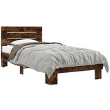 Maison Chic Posteljni okvir - Enojna postelja - Postelja za odrasle dimljeni hrast 100x200 cm inž. les in kovina-J8555, (21766560) Cene