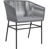  5-dijelni vrtni blagovaonski set s jastucima poliratan i staklo Siva 80 x 80 x 74 cm | shoptok.hr