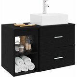  Set namještaja za kupaonicu 2 kom. Crni hrast Konstruirano drvo Crna 49,5 x 41 x 79,5 cm | shoptok.hr
