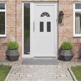 vidaXL Cvetlično korito 2 pcs Črna 50 x 50 x 40 cm Jeklo | Shoptok.si