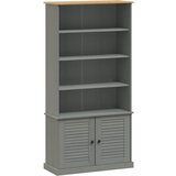 Maison Chic Knjižna omara - Knjižni regal VIGO siva 85x35x170 cm trdna borovina, (21725367) | Shoptok.si