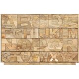 Ormarić s abecedom i 6 ladica 120x35x79 cm masivno drvo manga | shoptok.hr