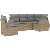 Maison Chic Seti vrtnega pohištva - Vrtna garnitura - Vrtni pohištvo set 5-delna z blazinami bež poli ratan, (21815966) | Shoptok.si