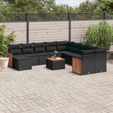 vidaXL 12-dijelni set vrtnih sofa od poliratana s jastucima crni | shoptok.hr