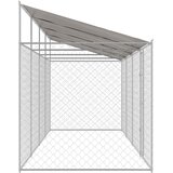  Kavez za psa s krovom Srebrno 800 x 200 x 256 cm Čelik i PE | Eponuda.ba