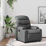  fotelja za odmor siva umjetna koža - Siva 1 Ručno guranje unatrag | shoptok.hr