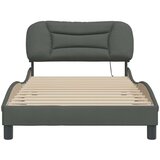  Posteljni okvir z LED lučkami temno siv 100x203 cm tkanina, (21094996) | Shoptok.si