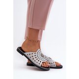Boto Shiny Women's Flat Sandals with Silver Ornament Ebirena | ePonuda.com