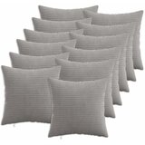  Presvlaka za jastuk 12 pcs HEERLEN Svjetlosiva 50 x 50 cm Kord - Svjetlosiva 50 x 50 cm 12 | shoptok.hr