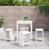 The Living Store Vrtna barska garnitura 5-delna bela trdna borovina - Vrtna Barska Garnitura, (21480200) | Shoptok.si