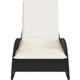  Ležaljka za sunčanje s jastukom crna 60x205x73 cm poliratan | shoptok.hr