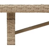  Vrtni stol sa staklenom pločom bež 190 x 80 x 75 cm poliratan | shoptok.hr