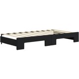  Dnevni krevet na razvlačenje s ladicama crni 90 x 190 cm baršun | shoptok.hr