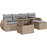 vidaXL 6-dijelni set vrtnih sofa s jastucima bež od poliratana | shoptok.hr