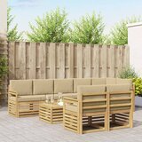  Set vanjskih sofa 8 pcs Bijela i bež 59 x 59 x 37 cm Poliester | Eponuda.com