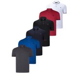Dewberry SET OF SIX T8586 MEN'S T-SHIRT-BLACK-WHITE-NAVY-SAKS-ANTHRACITE-BURGUNDY | Shoptok.si