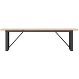 Stolić za kavu O-oblika 160x40x45cm borovina i čelik | shoptok.hr