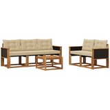 vidaXL Zunanja garnitura za sedenje z blazino 6 pcs Naravna in bež, (5000272905) | Shoptok.si