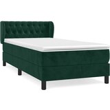 Box spring krevet s madracem tamnozeleni 90x200 cm baršunasti | shoptok.hr
