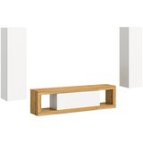 MID.YOU Dnevni Regal Tango, Barva Hrasta, Bela, 3-Delni | Shoptok.si