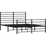 vidaXL Metalni okvir kreveta uzglavlje i podnožje crni 120x200 cm | shoptok.hr