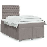 vidaXL Krevet s oprugama i madracem smeđesivi 120 x 190 cm od tkanine | shoptok.hr