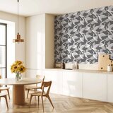  Tapeta - Flying birds – a delicate pattern of white and grey herons on a grey background 50x1000 Vodootporna | shoptok.hr