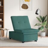 vidaXL 3-v-1 kavč postelja - izvlečna oblika v temno zeleni tkanini | Shoptok.si