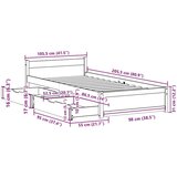  Okvir kreveta bez madraca 100x200 cm konstruirano drvo Prirodna 100 x 200 cm | shoptok.hr