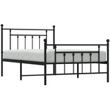 Metalni okvir kreveta uzglavlje i podnožje crni 107x203 cm | shoptok.hr