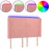 Maison Chic led posteljno vzglavje - vzglavna omarica - nočna omarica roza 147x16x118/128 cm žamet, (21712131) | Shoptok.si