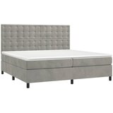  Krevet s oprugama i madracem svjetlosivi 200x200 cm baršunasti | shoptok.hr