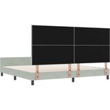 vidaXL Krevet Svjetlosiva 200x200 cm Baršun | shoptok.hr