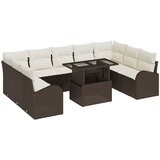 vidaXL 10-delni vrtni sofa set s blazinami rjavi poli ratan, 2-sedežna vrtna sofa s shranjevanjem in blazinami rjavi poli ratan Cene