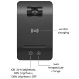 Asalite namizna LED svetilka z zatemnitvijo 7W 450lm CCT brezžična USB, črna | Shoptok.si