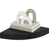  Plutajuće kutne police 2 kom sjajne crne 25 x 25 x 3,8 cm MDF | shoptok.hr