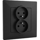 Legrand Dvostruka kućna utičnica s okvirom 250V/16A NILOE STEP crna Cene