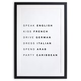 Really Nice Things Stenska slikaa v okvirju Speak Kiss Drive, 35 x 45 cm Cene