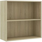 vidaXL Knjižna omara 2-nadstropna sonoma hrast 80x30x76,5 cm inž. les | Shoptok.si