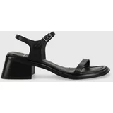 Vagabond Kožne sandale INES za žene, boja: crna, s debelom petom