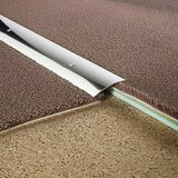 LOGOCLIC Prehodni profil 111 (Plemenito jeklo sijaj, 2,7 m x 40 mm x 4,2 mm, Vrsta montaže: Vijaki, Z vdolbino v sredini) | Shoptok.si