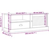 TV ormarić VIGO bijeli 106 x 40 x 40 cm od masivne borovine | Eponuda.ba