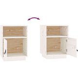  Nočna omarica 2 kosa bela 40x34x55 cm trdna borovina, (20733107) | Shoptok.si
