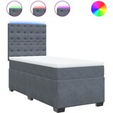 Box spring krevet s madracem tamnosivi 80 x 200 cm baršunasti | shoptok.hr